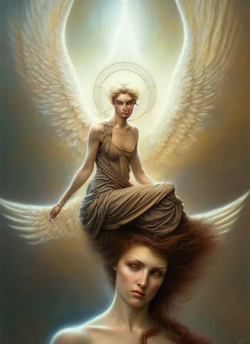 Image similar to tomboy as an angel, fine art, intricate, elegant, highly detailed, realistic hair, centered, digital painting, art station, conceptual art, soft, sharp focus, illustration, artwork, artgerm, tomasz alen kopera, peter mohrbacher, donato giancola, wlop, boris vallejo