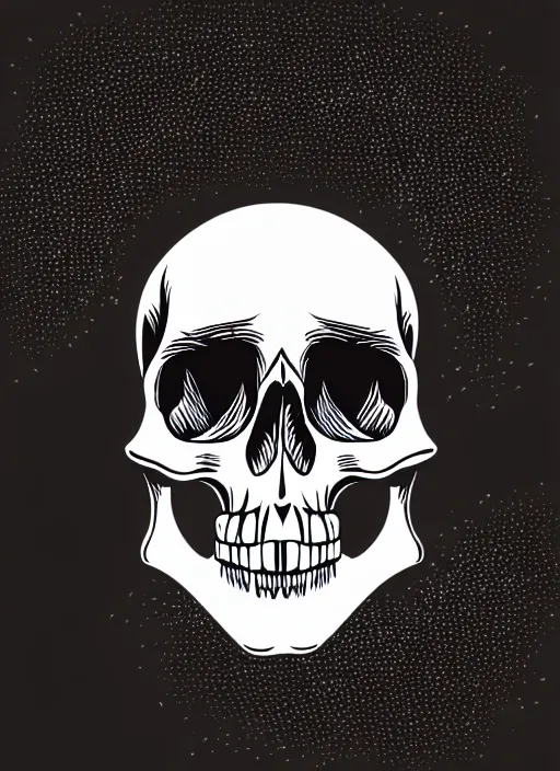 Prompt: a vector illustration of a smoking skull