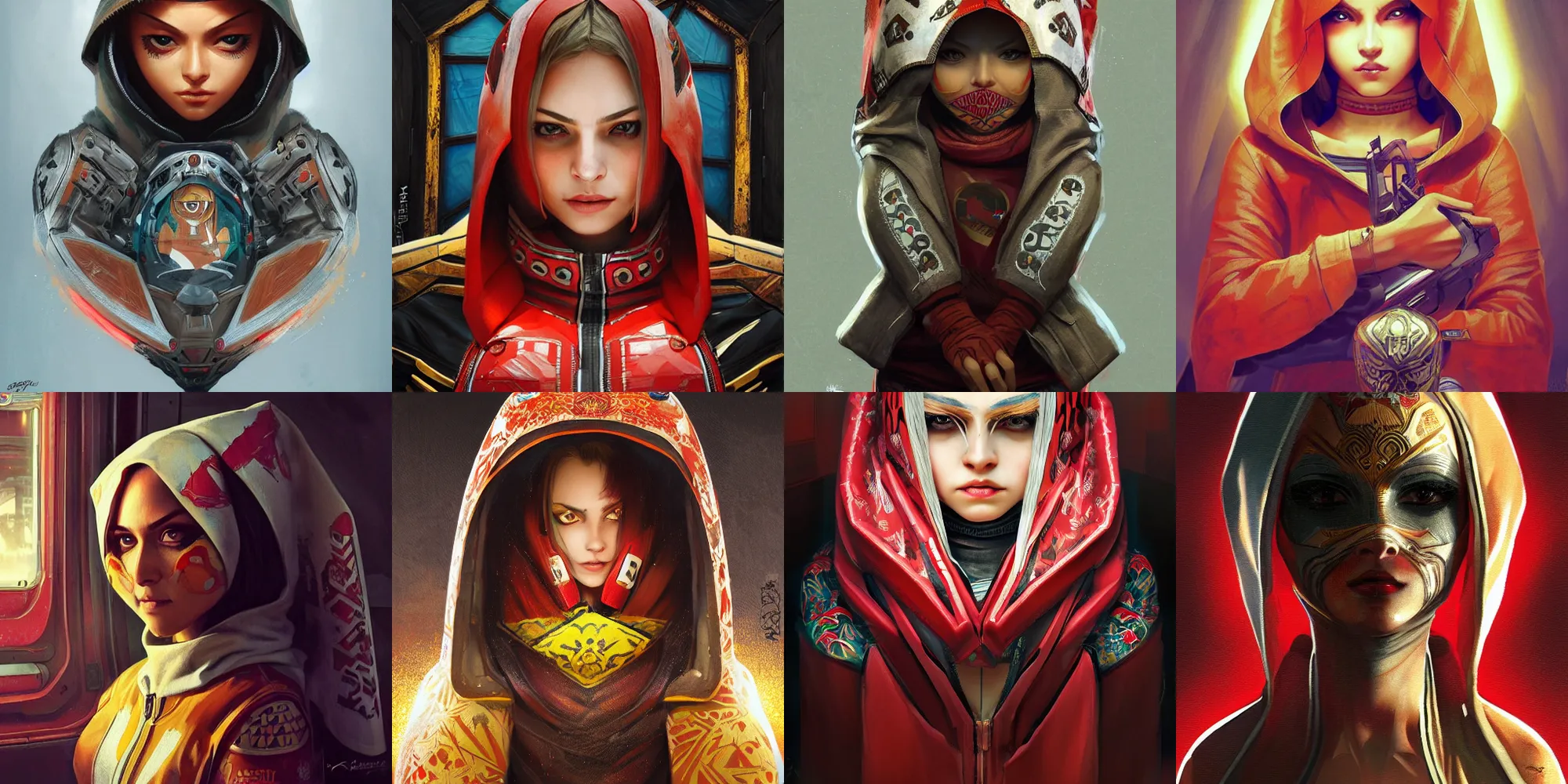 Prompt: matryoshka from assassin's Need for Speed, half body portrait, videogame cover art, highly detailed, digital painting, artstation, concept art, smooth, detailed armor, sharp focus, beautiful face, illustration, art by Artgerm and greg rutkowski and alphonse mucha