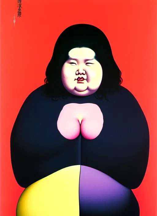 Image similar to portrait cute fat woman by shusei nagaoka kaws, david rudnick, takato yamamoto, airbrush on canvas pastell colors cell shaded 8 k