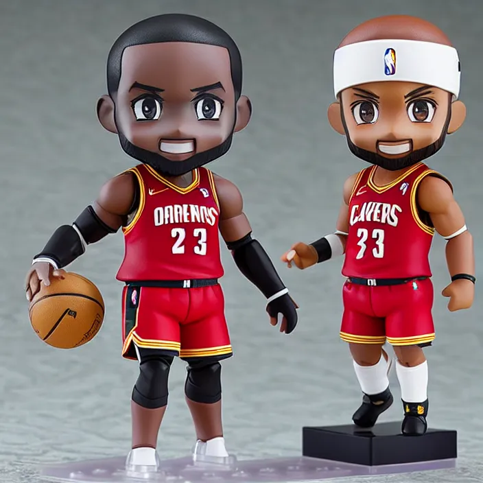 Prompt: an anime nendoroid of lebron james, figurine, detailed product photo