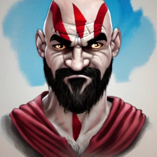 Prompt: kratos caricature