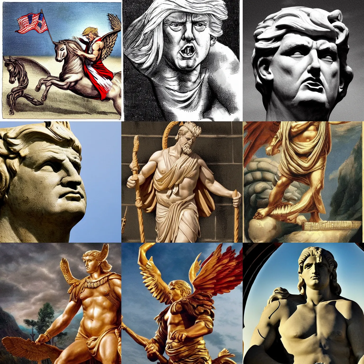 Prompt: trump as a Greek mythological creature