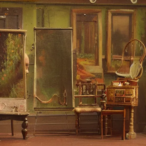 Prompt: a victorian studio background