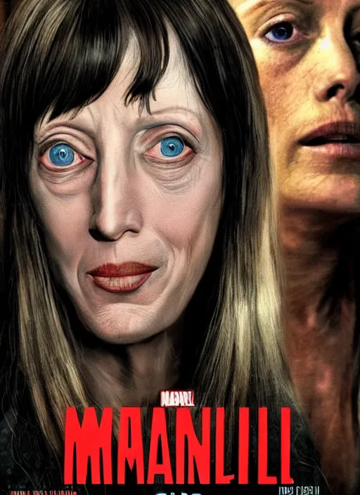 Image similar to shelley duvall in the marvel cinematic universe, official poster artwork, movie poster, highly detailed