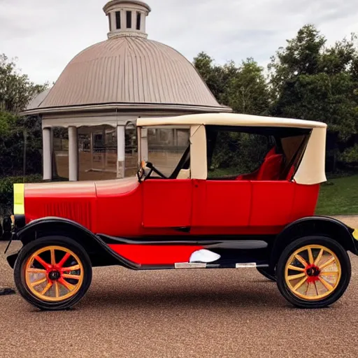 Prompt: a red Ford Model T