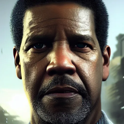 Image similar to denzel washington, style game square enix life, trending on artstation, painted by greg rutkowski, render naughty dog, octane render, detailed