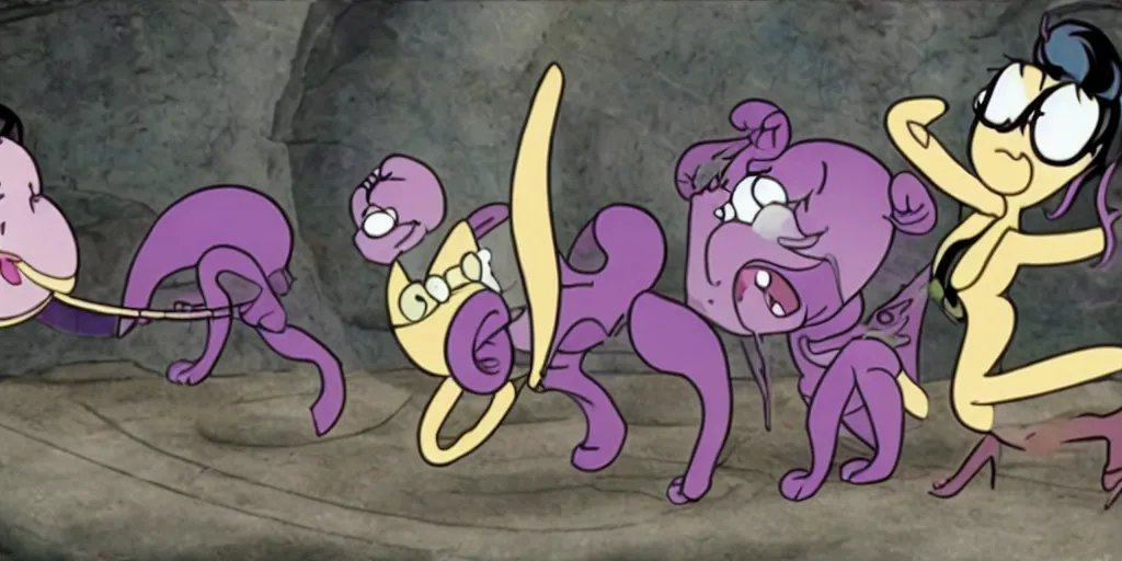 Image similar to a still from Chowder featuring Bayonetta