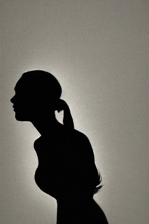 Image similar to woman silhouette, large diffused glowing aura, film grain, art by janice sung