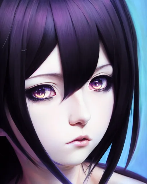 Image similar to portrait Anime goth girl, cute-fine-face, black-hair pretty face, realistic shaded Perfect face, fine details. Anime. realistic shaded lighting by Ilya Kuvshinov katsuhiro otomo ghost-in-the-shell, magali villeneuve, artgerm, rutkowski, WLOP Jeremy Lipkin and Giuseppe Dangelico Pino and Michael Garmash and Rob Rey