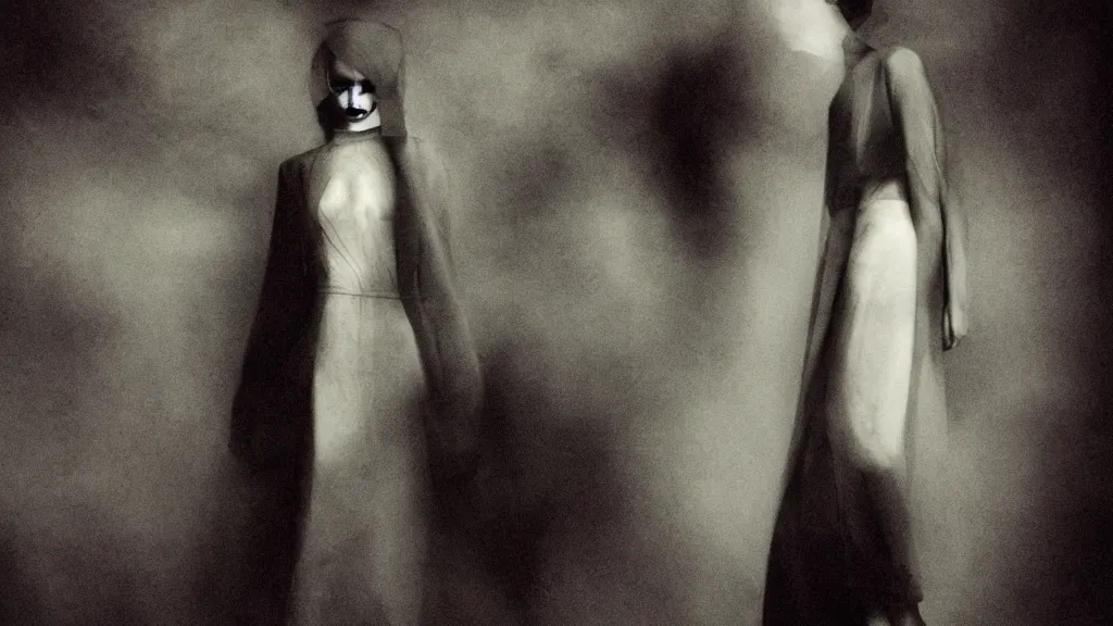 Image similar to eerie atmospheric symmetrical vogue fashion photography by paolo roversi