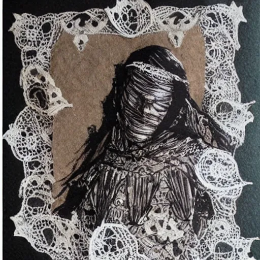 Image similar to lace and paper warrior