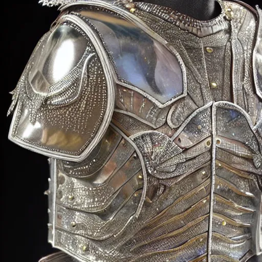 Prompt: an armor made of mother of pearl. sheen and shimmer. super intricate. photorealistic. award winning