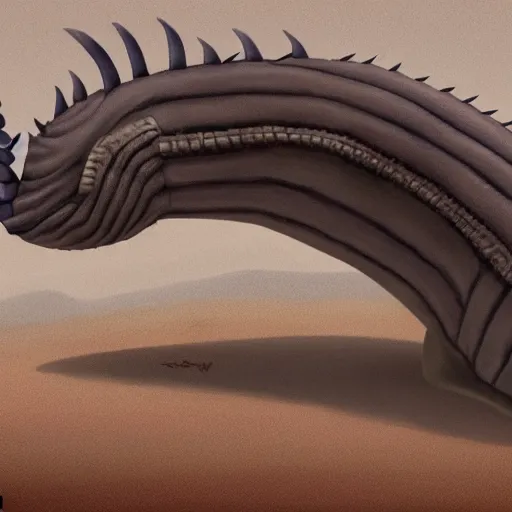 Prompt: joe biden's face a dune sandworm body shai-hulud , artstation, sandworm, shai-hulud