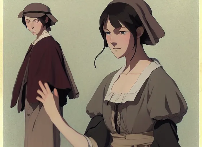 Image similar to 1 8 3 5 florence nightingale as adolescent, character face study, faces only, concept art finely detailed perfect art, painted by greg rutkowski makoto shinkai takashi takeuchi studio ghibli, pinterest, cevagraf comics