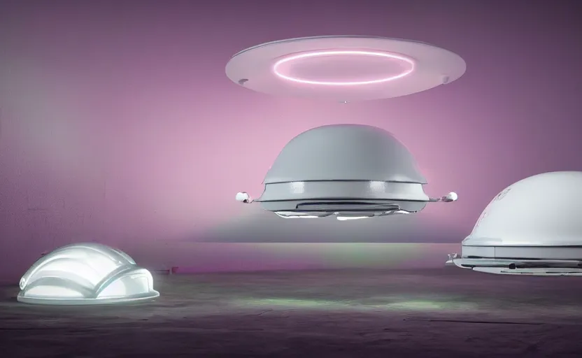 Image similar to a pastel color secret ufo hangar s - 4, extremely intricate and detailed 8 k cinematic lighting, hyper realism