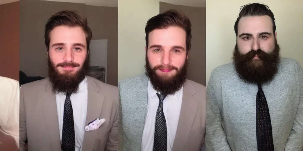 Image similar to before and after beard vs no beard