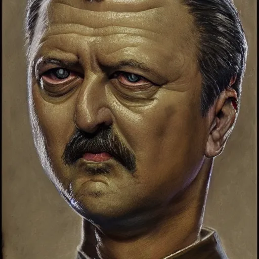 Prompt: Portrait by H.R.Giger of Igor Ivanovich Strelkov calling for total mobilization, photo-realistic, 2K, highly detailed