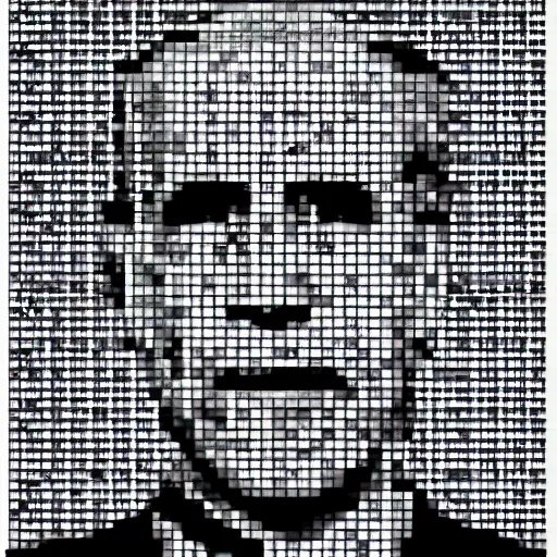 Image similar to Joe Biden portrait, Ascii art