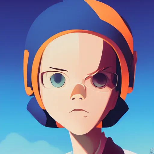 Image similar to face icon stylized minimalist flcl, loftis, cory behance hd by jesper ejsing, by rhads, makoto shinkai and lois van baarle, ilya kuvshinov, rossdraws global illumination