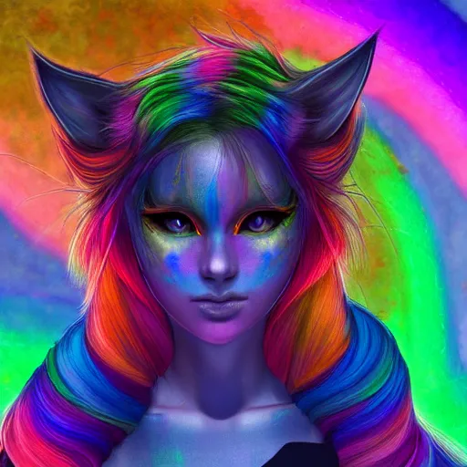 A 3D anime-style girl theme with rainbow colored image generative AI  22876973 Stock Photo at Vecteezy