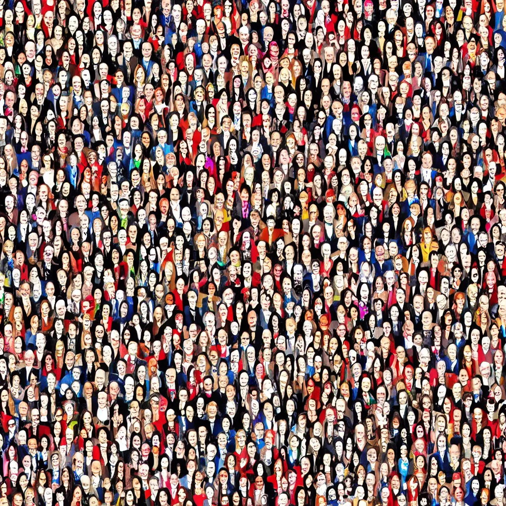 Image similar to a huge puzzle to find where's waldo