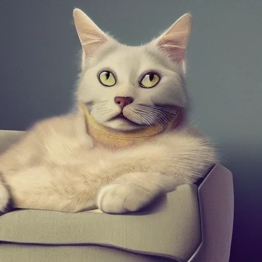 Prompt: cat sitting on sofa by Mike Winkelmann