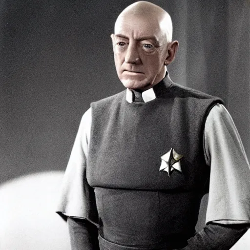 Image similar to alec guinness as captain jean luc picard, photo