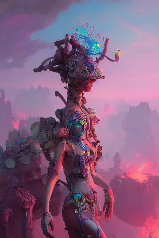 Prompt: Ultrarealistic rendering of a beautiful rave berserker girl by beeple, peter mohrbacher and Karol Bak, burning man, post apocalypse, high resolution, 4k, unreal engine. sigma 35mm, octane render, artstationHD, artstationHQ