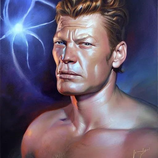 Prompt: detailed portrait of fry futurama intricate, hyper detailed, realistic, oil painting, by julie bell, frank frazetta, cinematic lighting