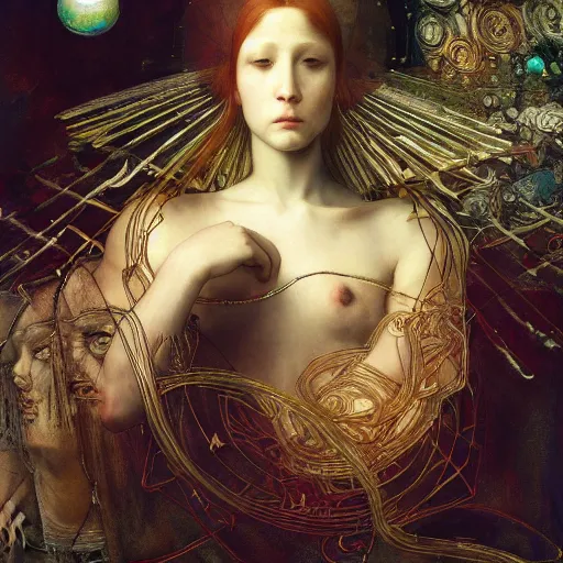 Image similar to disasterpiece truth disciples holy estrangement, by Edgar Maxence and Ross Tran and Michael Whelan and Da Vinci and Caravaggio and J.M.W Turner, metal watercolor intricate line drawings, sacred chords, mixed techniques 4k resolution