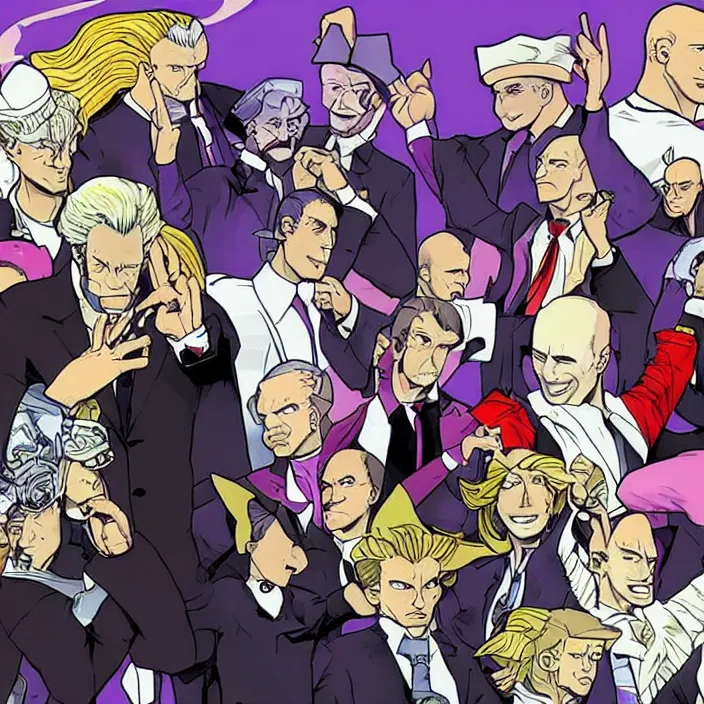 Prompt: vladimir putin in jojo's bizzare adventure