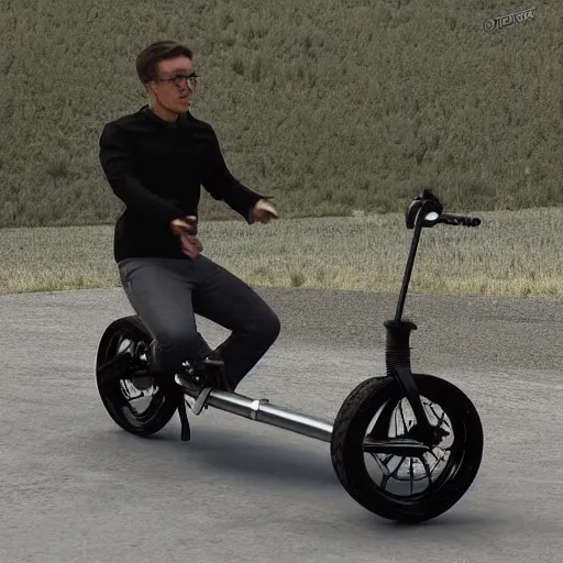 Prompt: One-wheel motorcycle from 2070