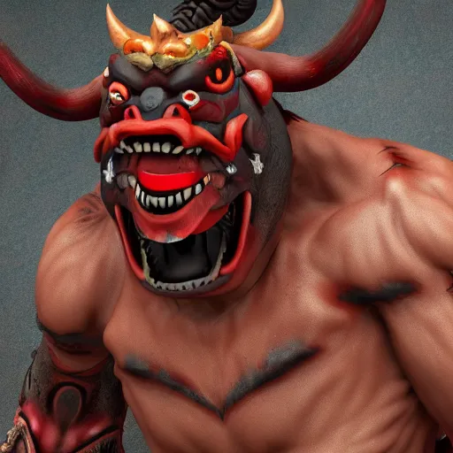 Prompt: Japanese Oni demon, high detail, cinematic, 8k