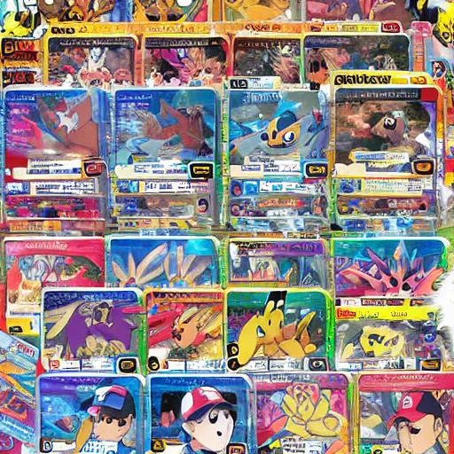 Image similar to pokemon cards with snooki, joe biden, nicki minaj, kim kardashian, osama bin laden, pokemon anime style, hd 8k image high detail, at target