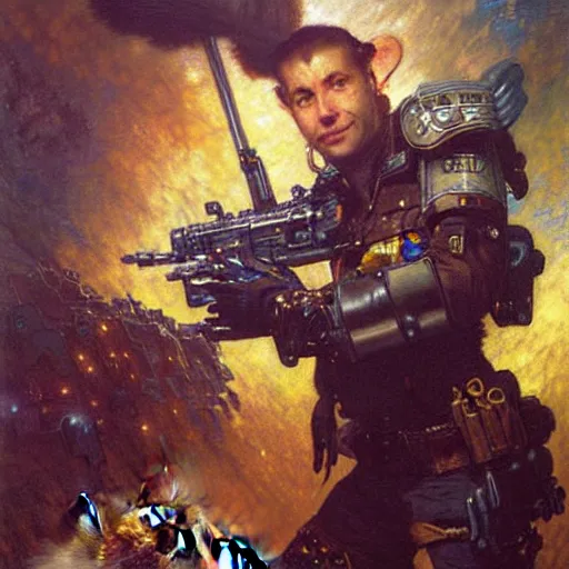 Image similar to portrait of a wolf in uniform as a captain. shadowrun furaffiniy cyberpunk fantasy highly detailed painting by gaston bussiere craig mullins jc leyendecker gustav klimt artgerm greg rutkowski john berkey, bergey, craig mullins, ruan jia, raymond swanland, jeremy mann, tom lovell, alex malveda