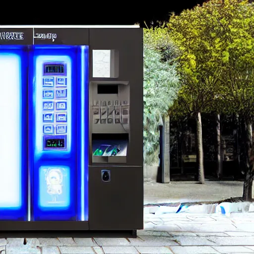 Image similar to a futuristic vending machine that only sells alien technology, aesthetic, award winning, artistic