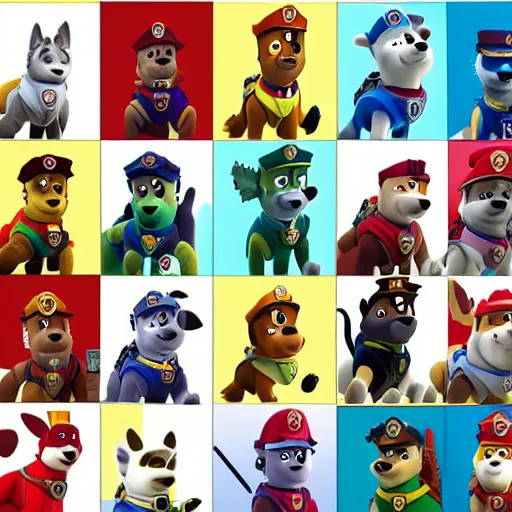 Image similar to paw patrol as real life human characters, furry, photorealistic, cinematic, 3 5 mm