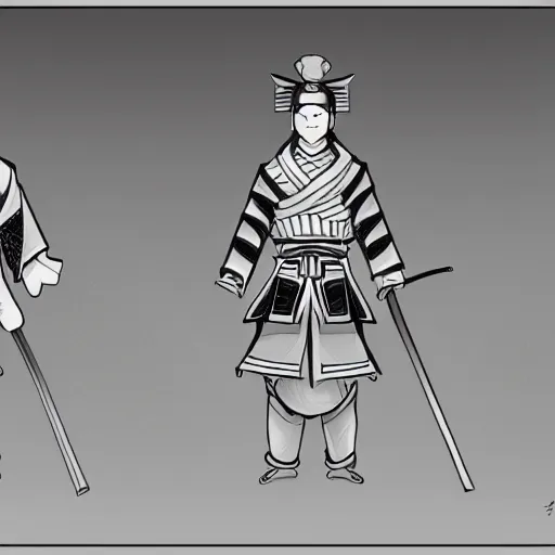 Prompt: samurai path, symmetric concept art