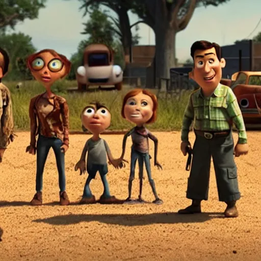 Image similar to A Pixar movie about The Walking Dead