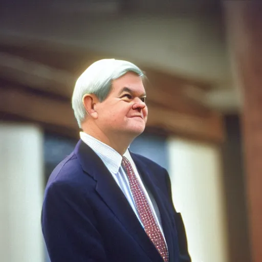 Prompt: Former House Speaker Newt Gingrich doing the crump. CineStill