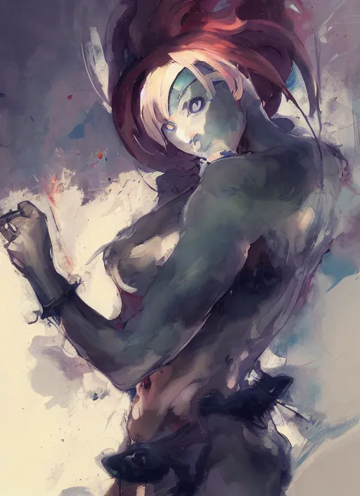 Image similar to semi reallistic gouache gesture painting, by yoshitaka amano, by ruan jia, by conrad roset, by dofus online artists, detailed anime 3 d render of an alien star fruit, portrait, cgsociety, artstation, rococo mechanical, digital reality, sf 5 ink style, dieselpunk atmosphere, gesture drawn