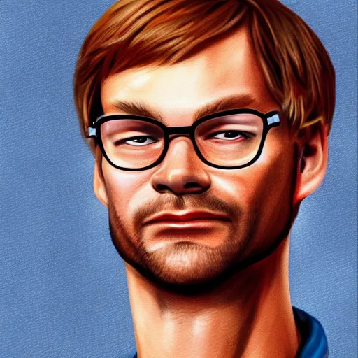 Image similar to jeffrey dahmer doing hand heart, digital painting, ultradetailed, artstation, ultradetailed, pinterest,