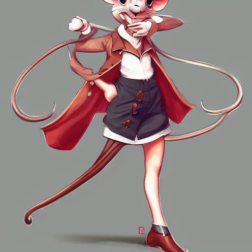 Prompt: fullbody portrait of anthropomorphic half - mouse cute anime putin, concept art, anime art, by a - 1 picture, trending on artstation artgerm, ross tran, bill ward, marc davis