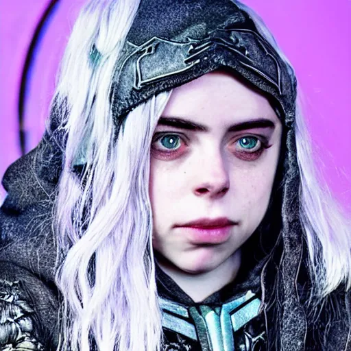 Image similar to Billie Eilish in Skyrim