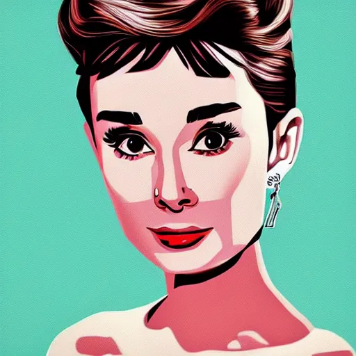 Image similar to audrey hepburn art by salai