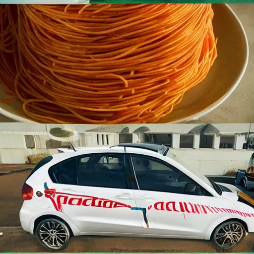 Image similar to car that is mostly spaghetti