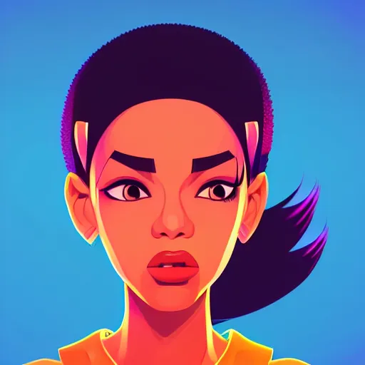 Image similar to 2 d character design, female rapper, vector art, digital art, portrait, 4 k, 8 k, sharp focus, smooth, illustration, concept art, music artist