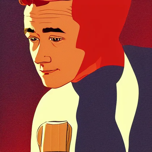 Image similar to joseph gordon - levitt retro minimalist portrait by moebius, crystalline, detailed illustration, sharp focus, crisp lines, jean giraud moebius comic illustration, 8 k