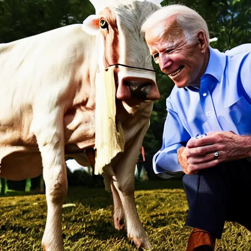 Prompt: president biden milking a cow, ultra realistic, 8 k, ultra details, highly detailed face, sharp focus